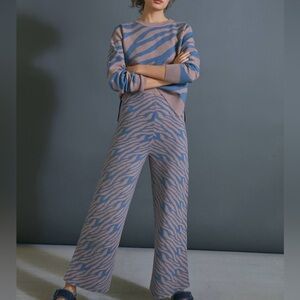 Anthropologie Saturday Sunday Avery
Blue/Brown Zebra Set Size Small